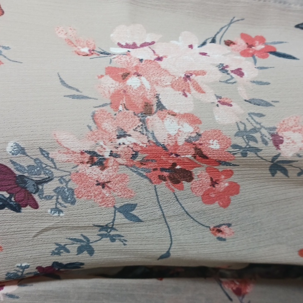 &. Layered Floral "Patchwork" Chiffon Button-Down… - image 7